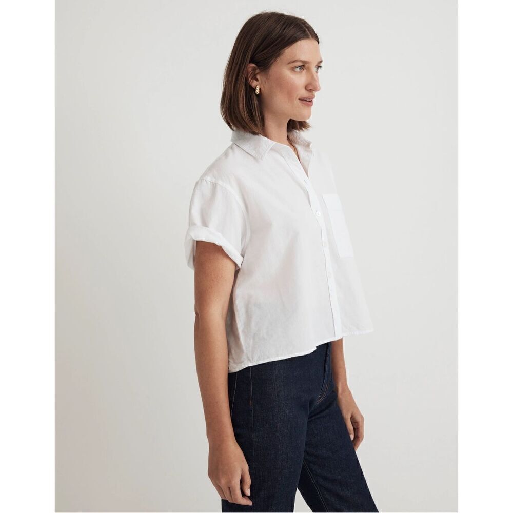 $118 Madewell cropped utility shirt size S